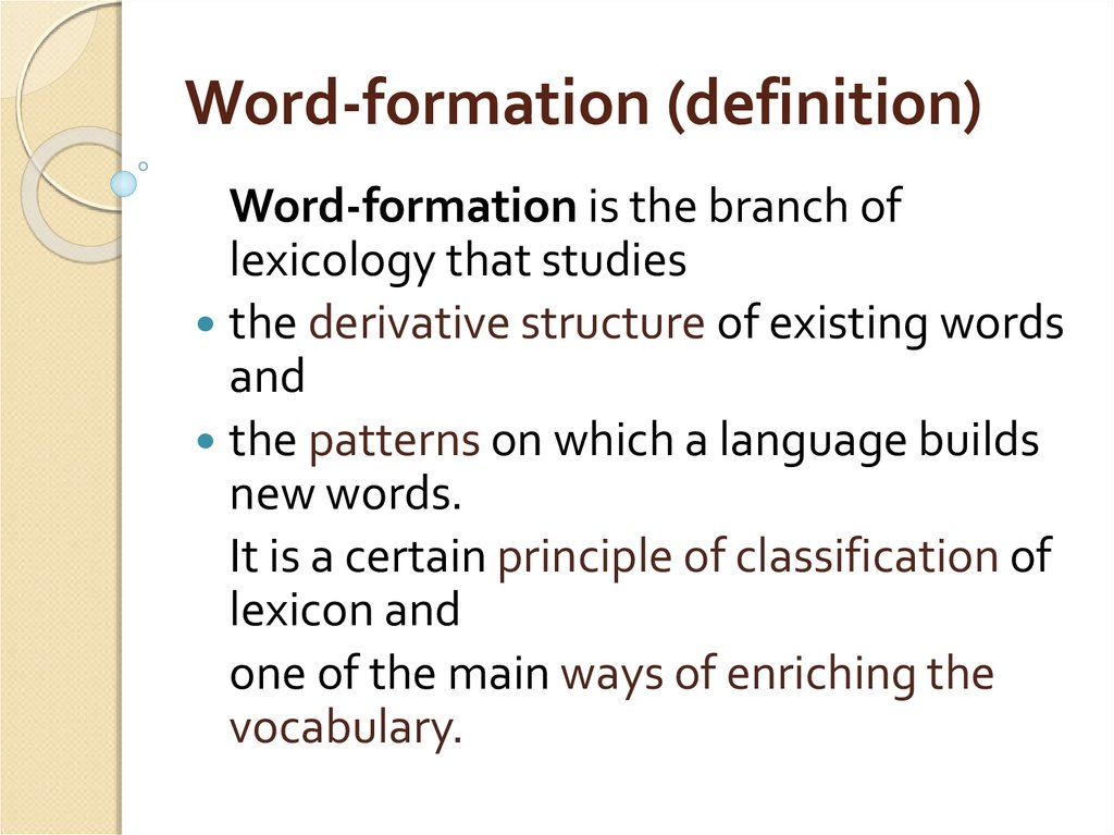 What Is The Definition Of Word Formation