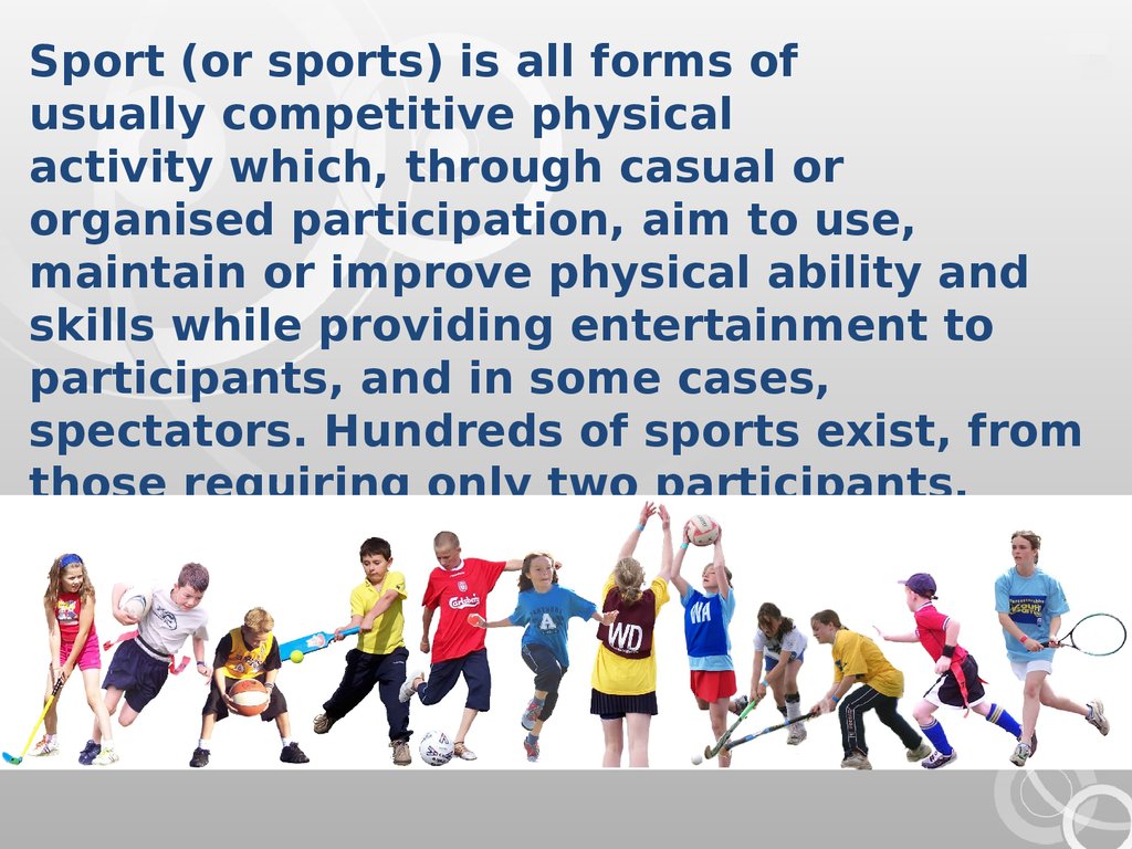 competitive sports are a form of active leisure.