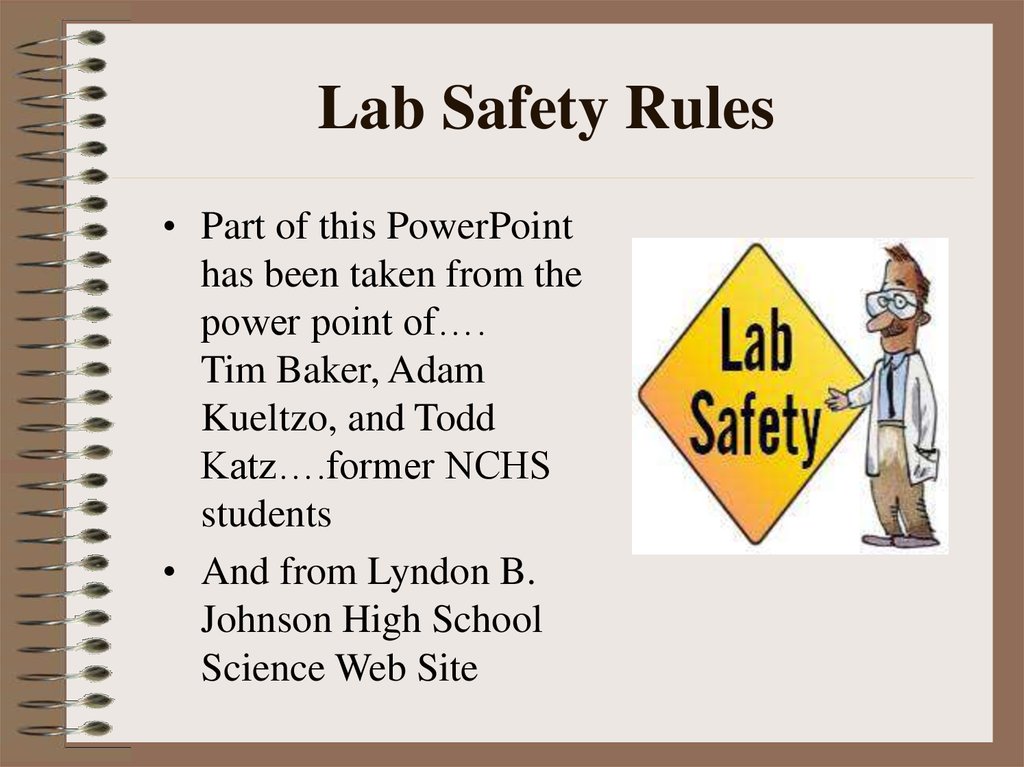 Safety and rules of the lab - презентация онлайн