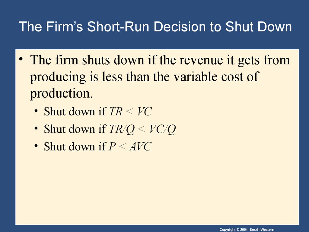 Firms In Competitive Markets Lecture 14 