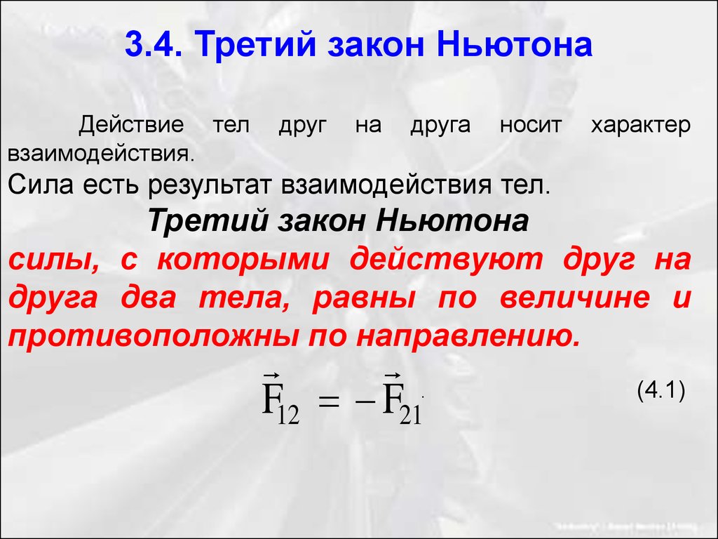 Второй закон ньютона схема