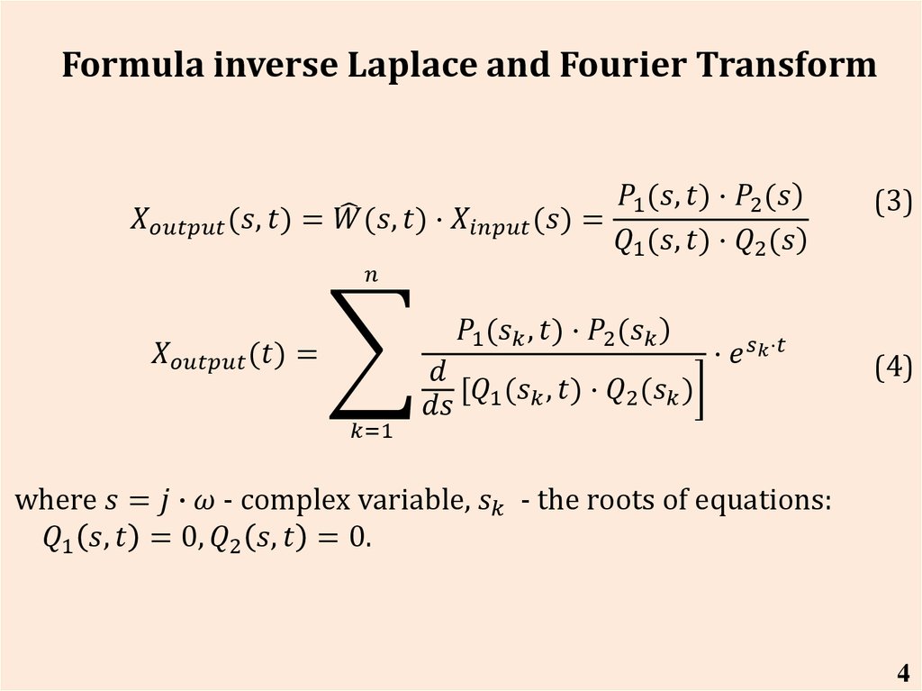 Formula inverse Laplace and Fourier Transform