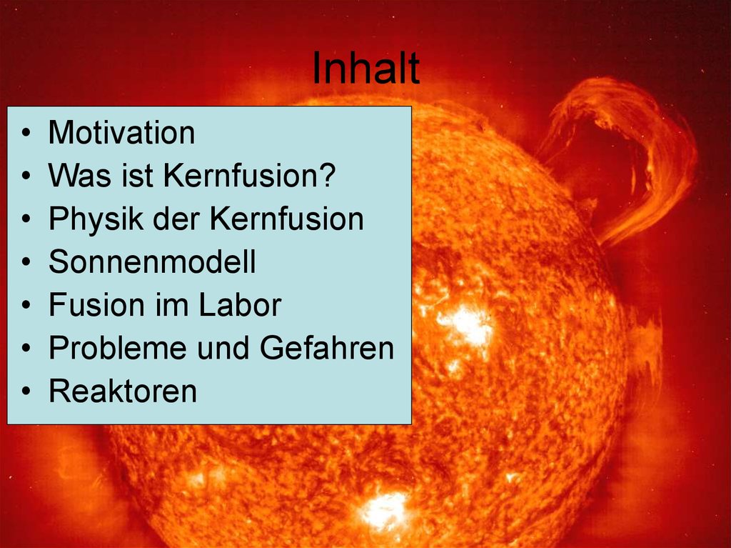 Kernfusion in der sonne - презентация онлайн