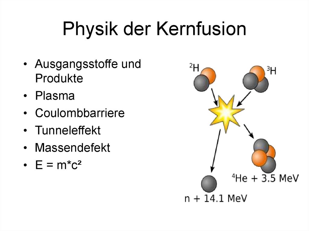 Kernfusion in der sonne - презентация онлайн