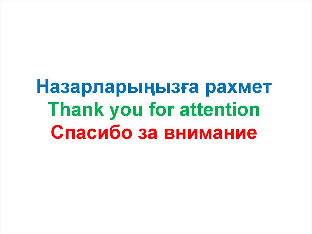 Спасибо за внимание на казахском для презентации