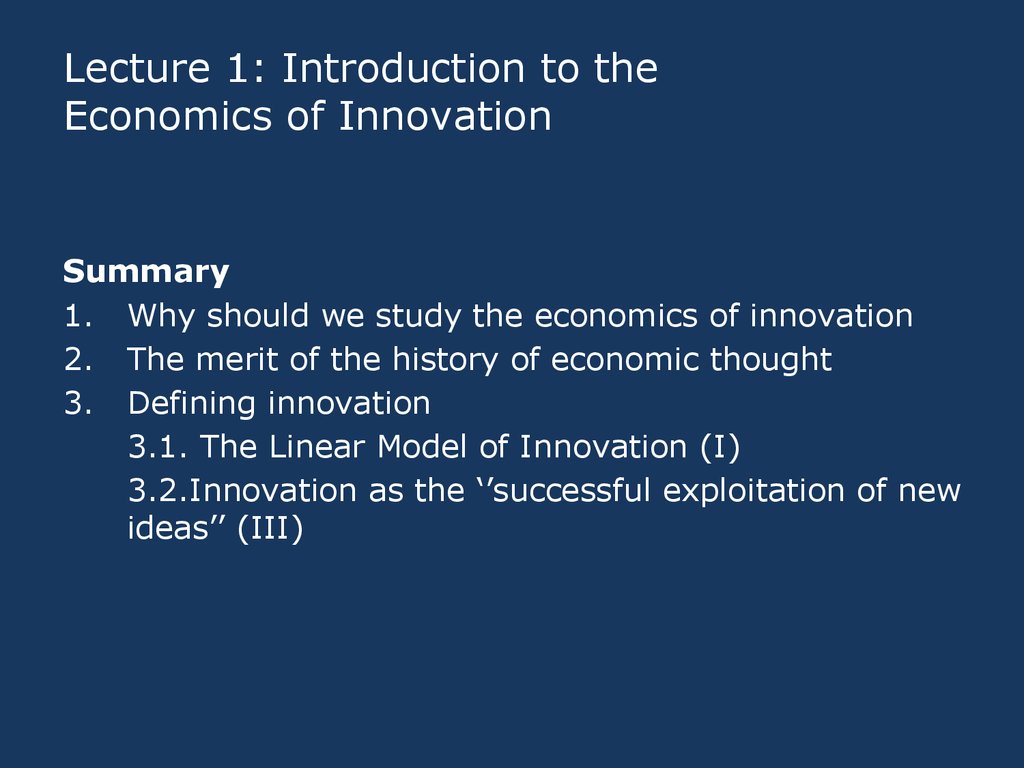 law and economics eth series innovation