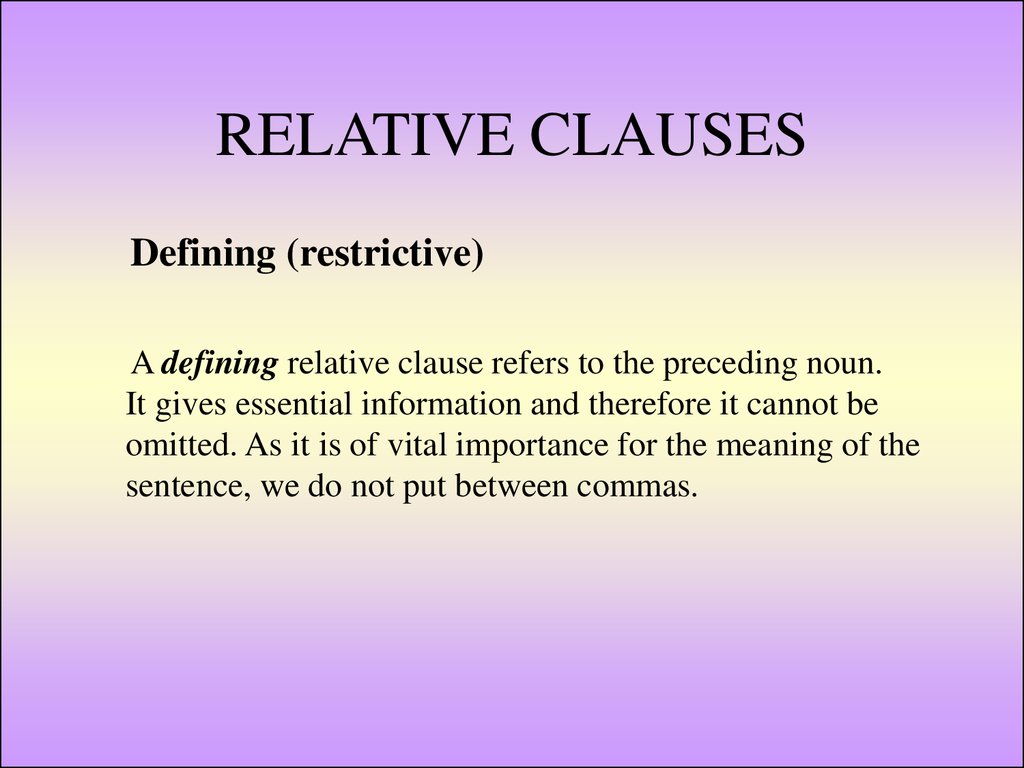 Relative Clauses Online Presentation