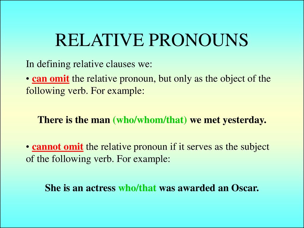 Relative clauses - online presentation