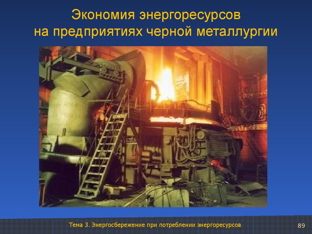 Экономия энергоресурсов на предприятиях черной металлургии