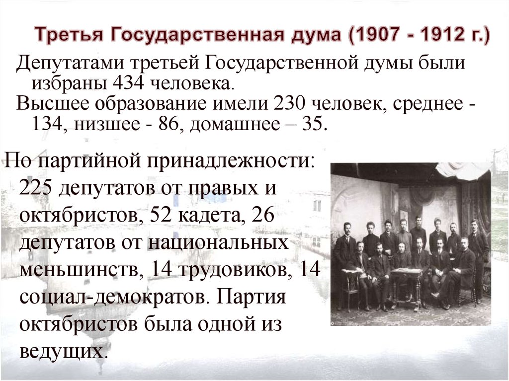 Руководство Iii Государственной Думы 1907-1912 Года