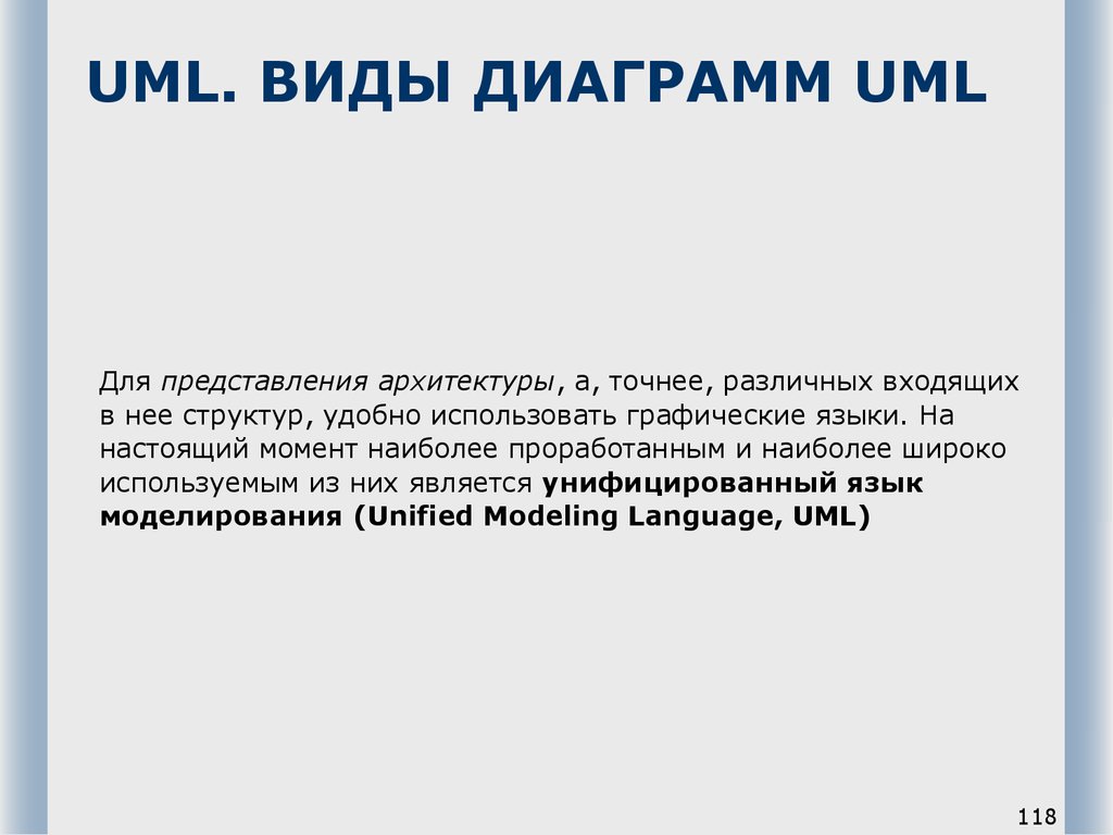 UML. Виды диаграмм UML