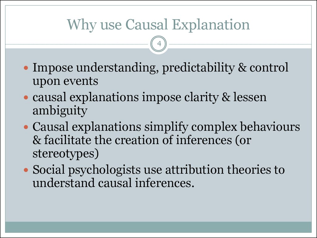 causal explanation psychology