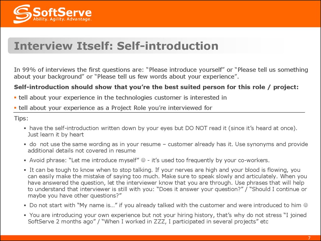 How To Tell Self Introduction In Interview
