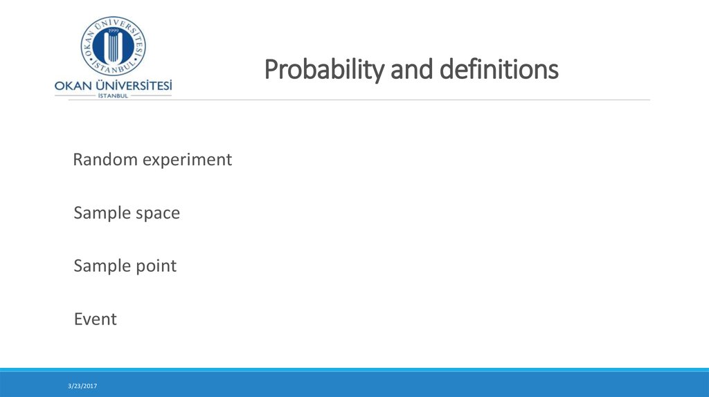 Probability and definitions