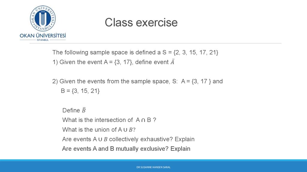 Class exercise
