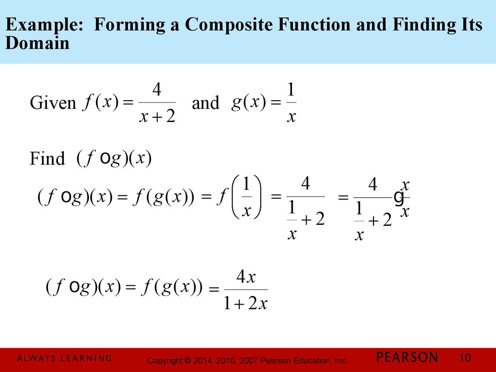 Functions and graphs. Chapter 2. Combinations of functions; composite