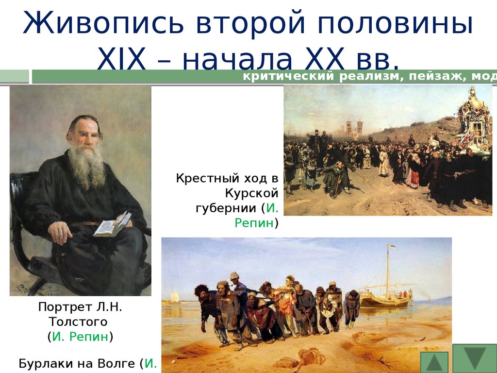 Живопись второй половины XIX – начала XX вв.