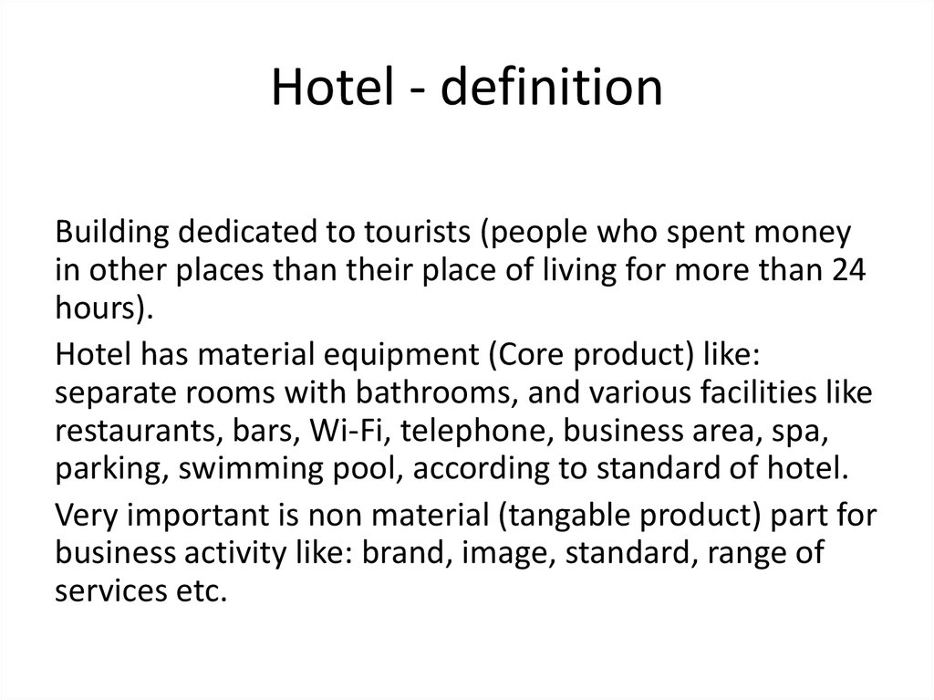 What Is The Meaning Of Hotel In Business