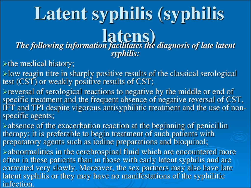 Tertiary, visceral syphilis, neurosyphilis - презентация онлайн