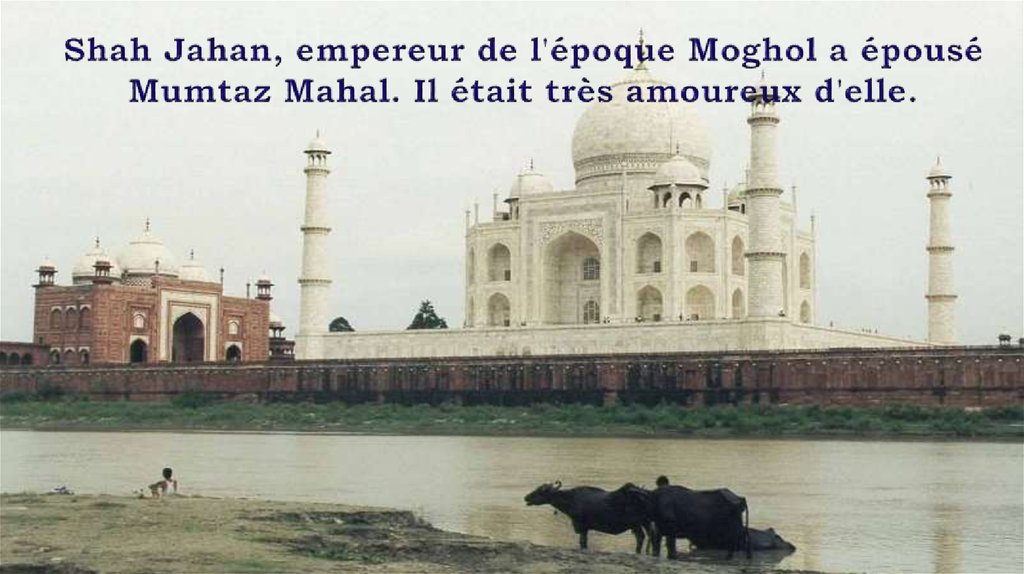Shah Jahan, empereur de l'époque Moghol a épousé Mumtaz Mahal. Il était très amoureux d'elle.