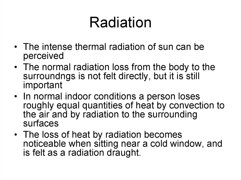 Heat Loss From The Body 