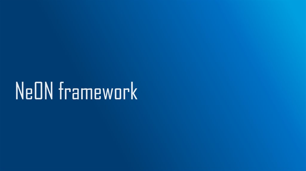 NeON framework