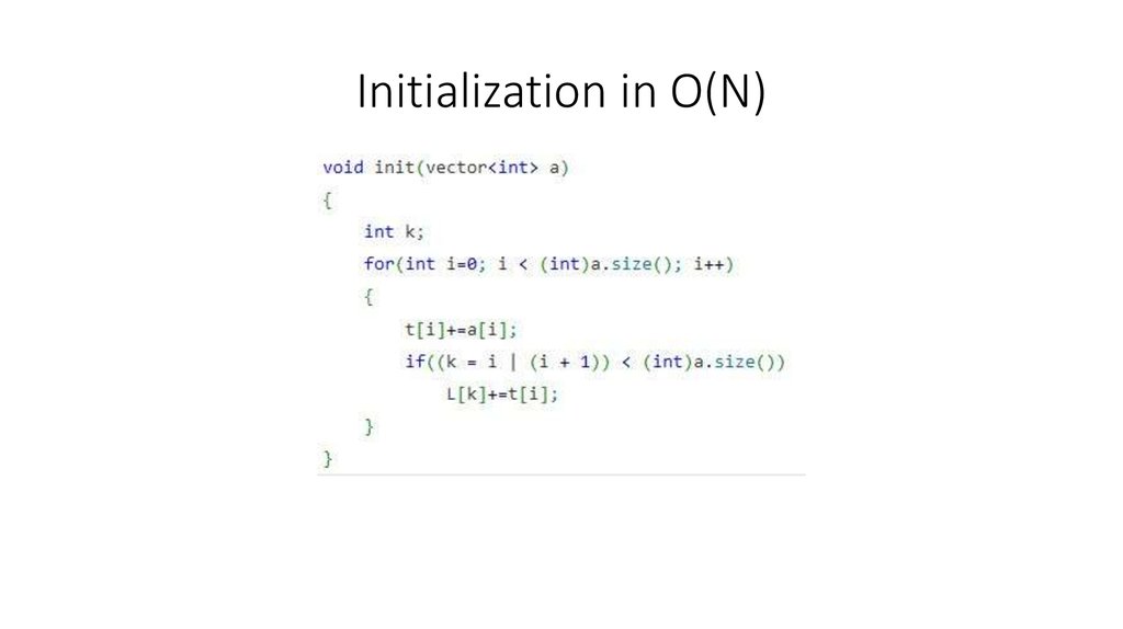 Initialization in O(N)