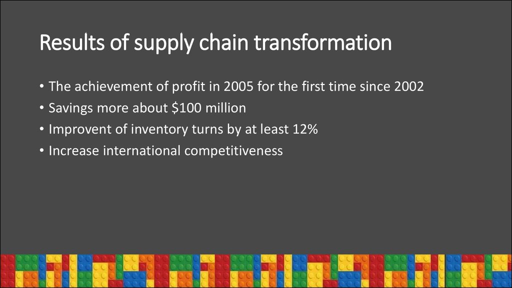 Results of supply chain transformation