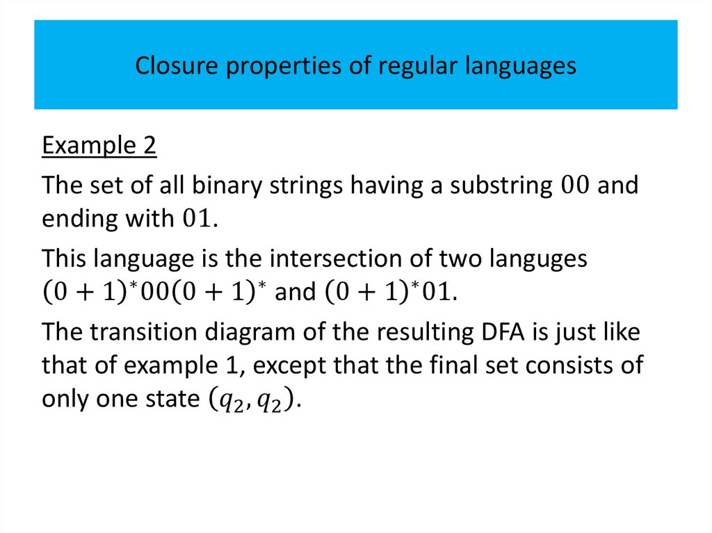 Closure properties of regular languages