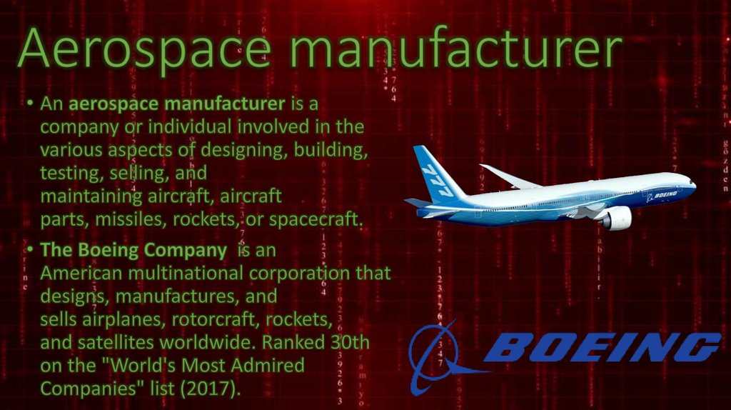 Aerospace manufacturer