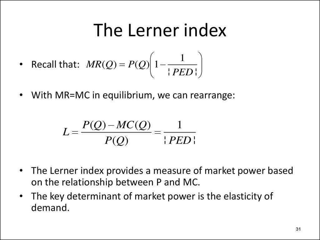 The Lerner index