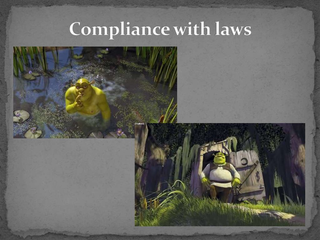 Compliance with laws