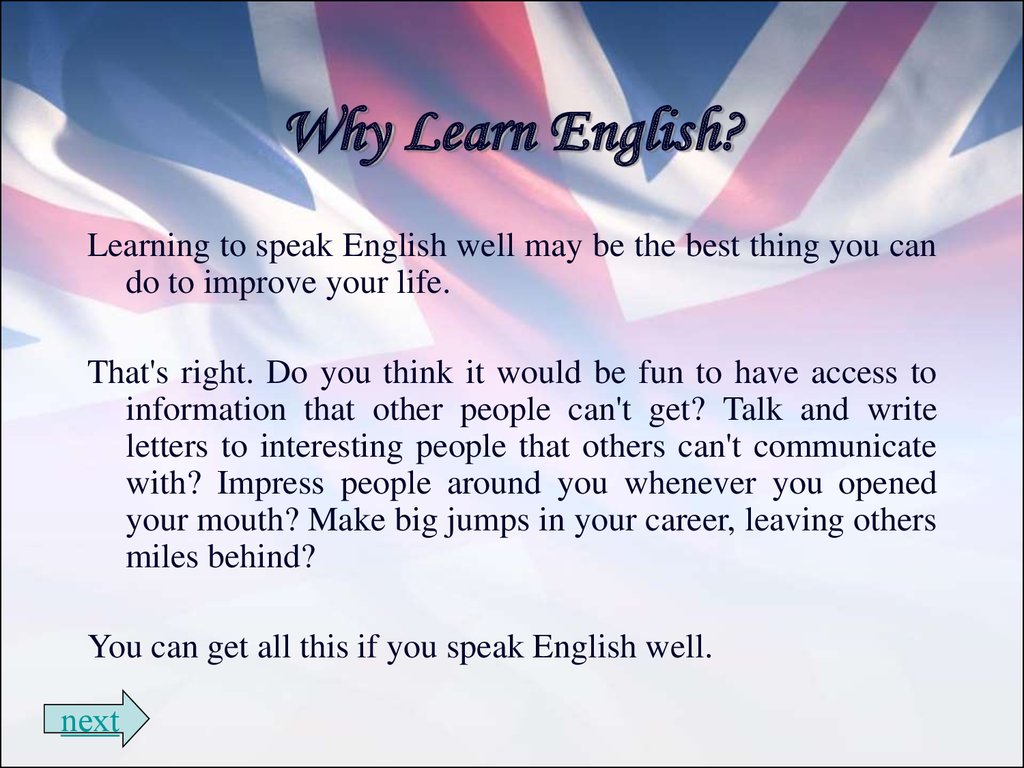 Why Learn English 