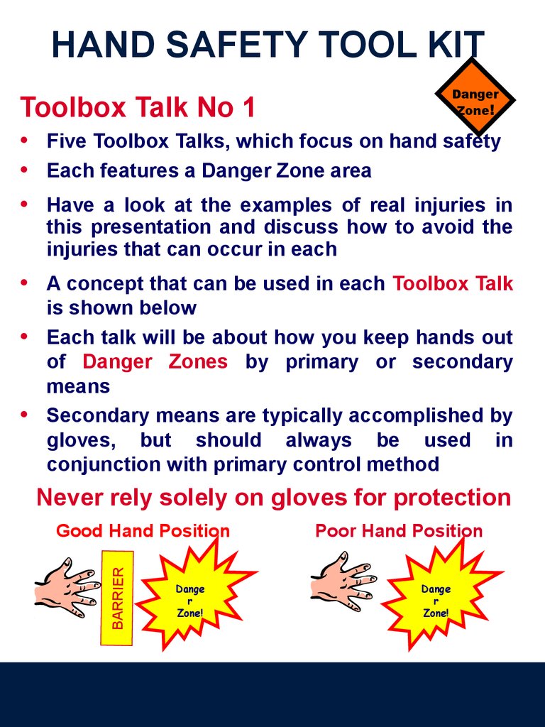 Hand safety. Tool kit - презентация онлайн