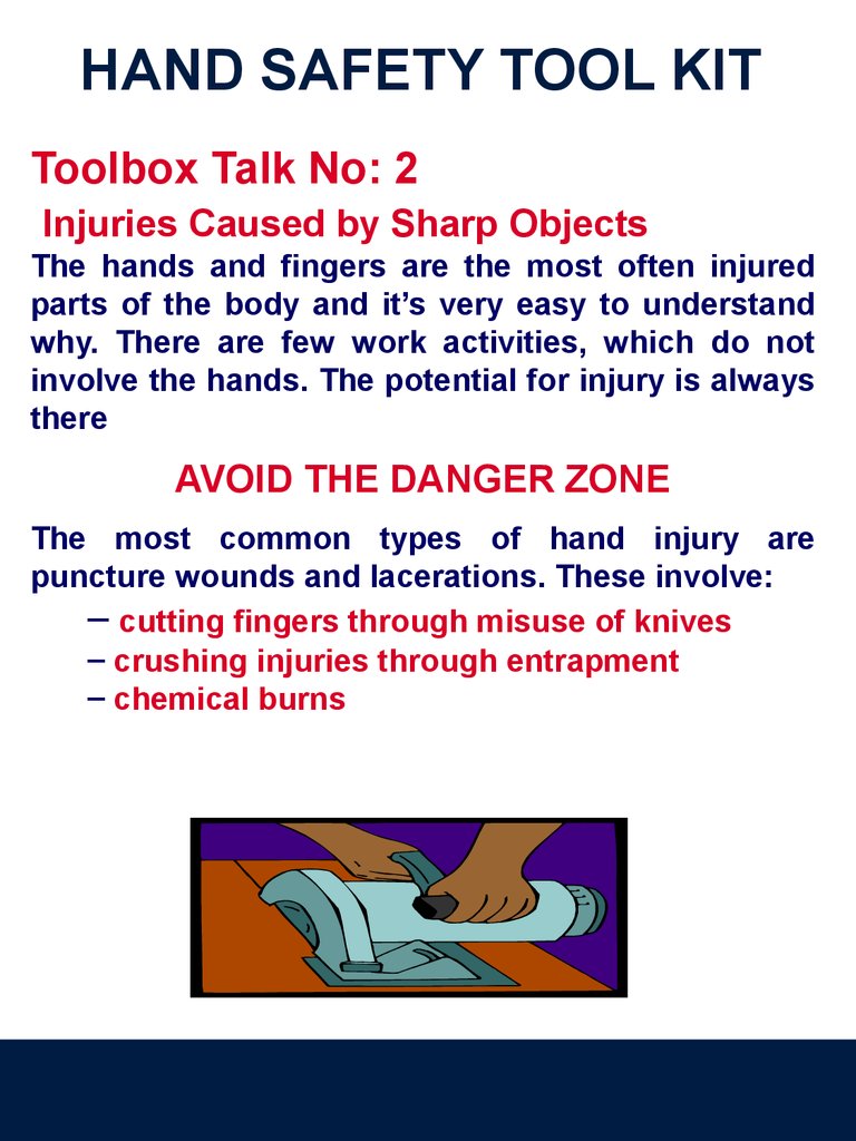 Hand safety. Tool kit - online presentation