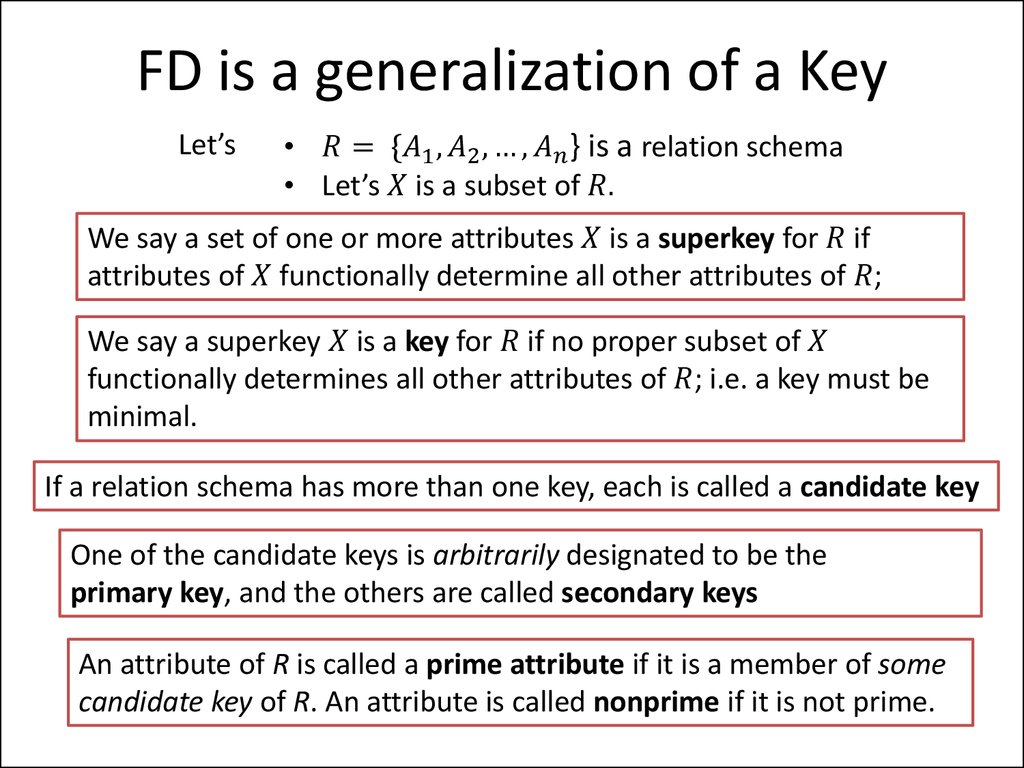 FD is a generalization of a Key
