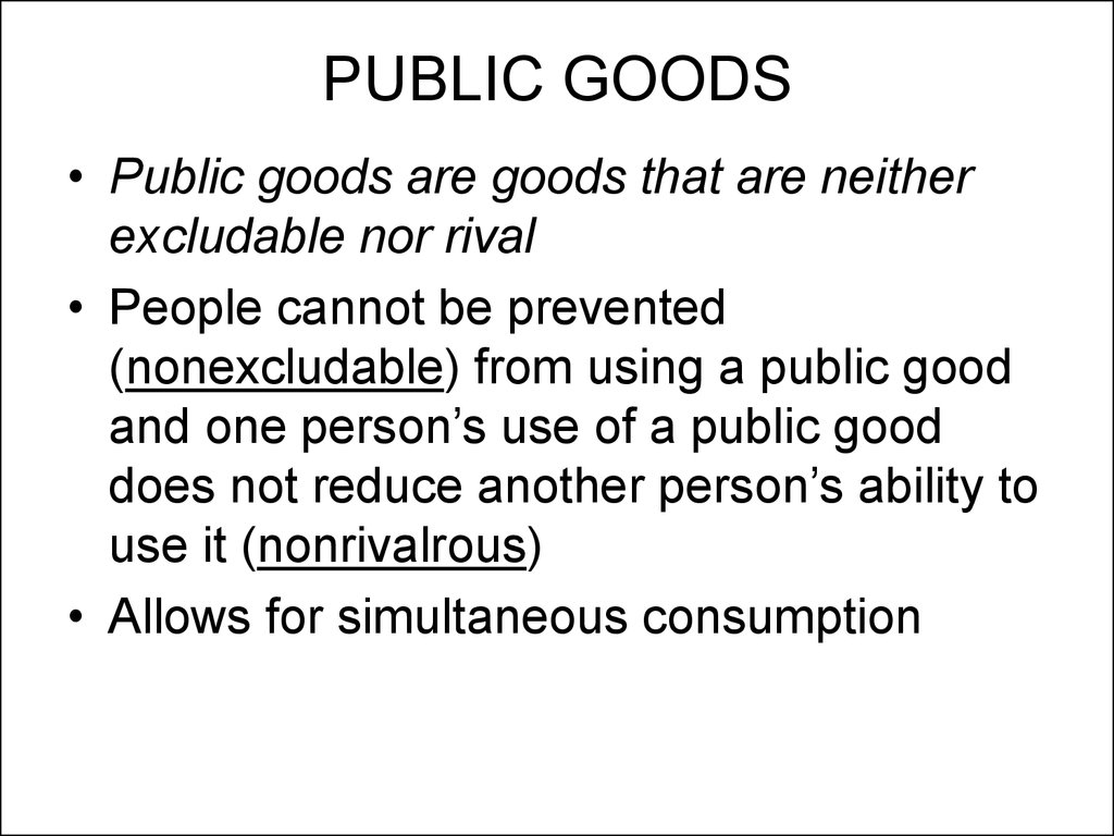 Public Good Examples Economics