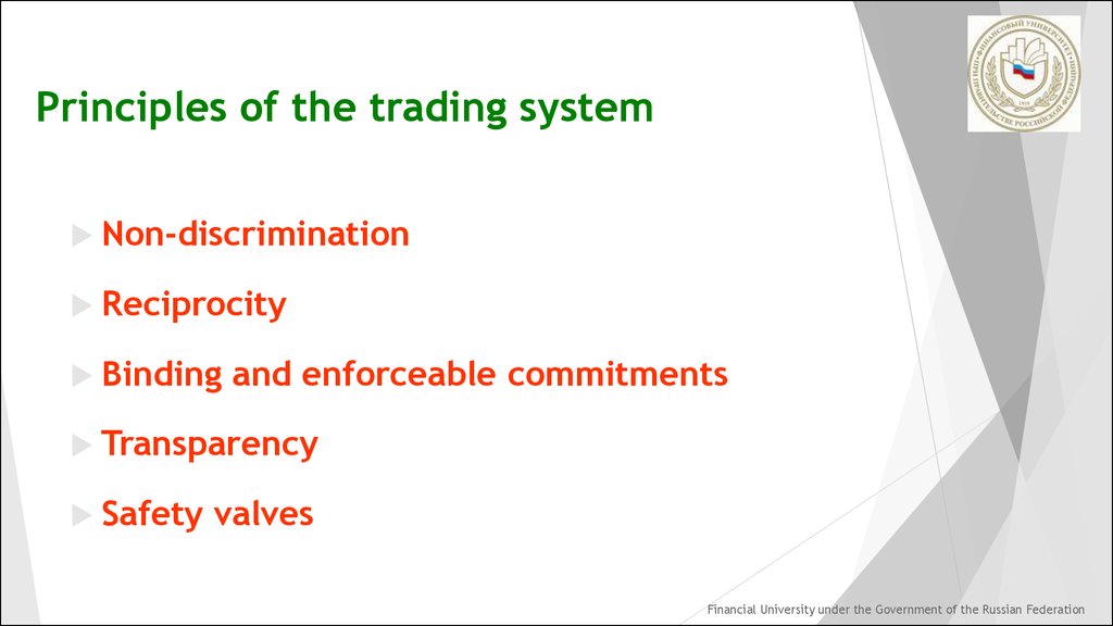 principles of the trading system world trade organization