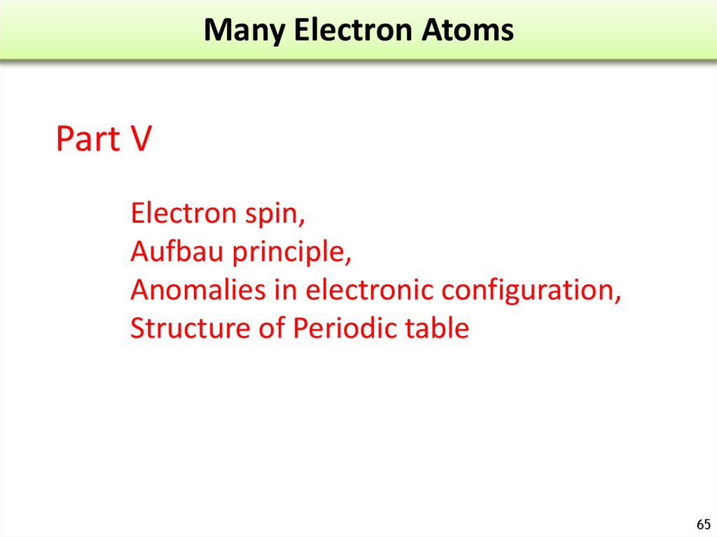 Many Electron Atoms