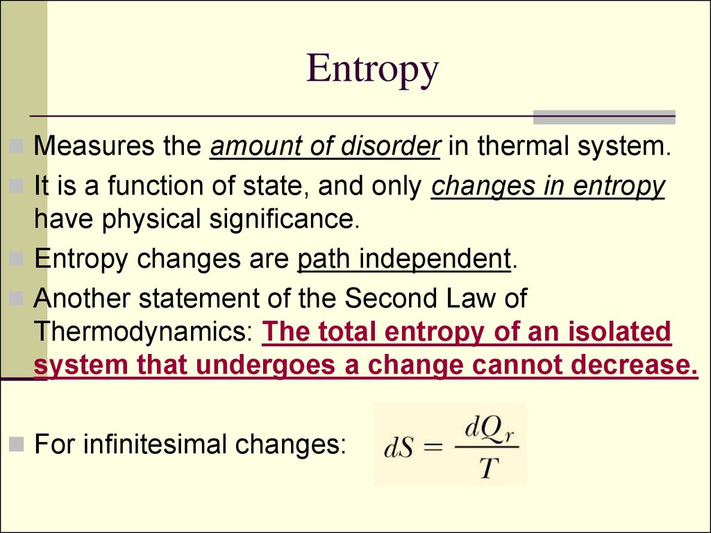 entropy in thermodynamics