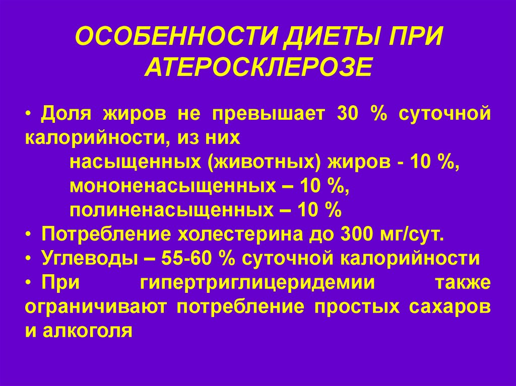 Атеросклероз 10 Диета