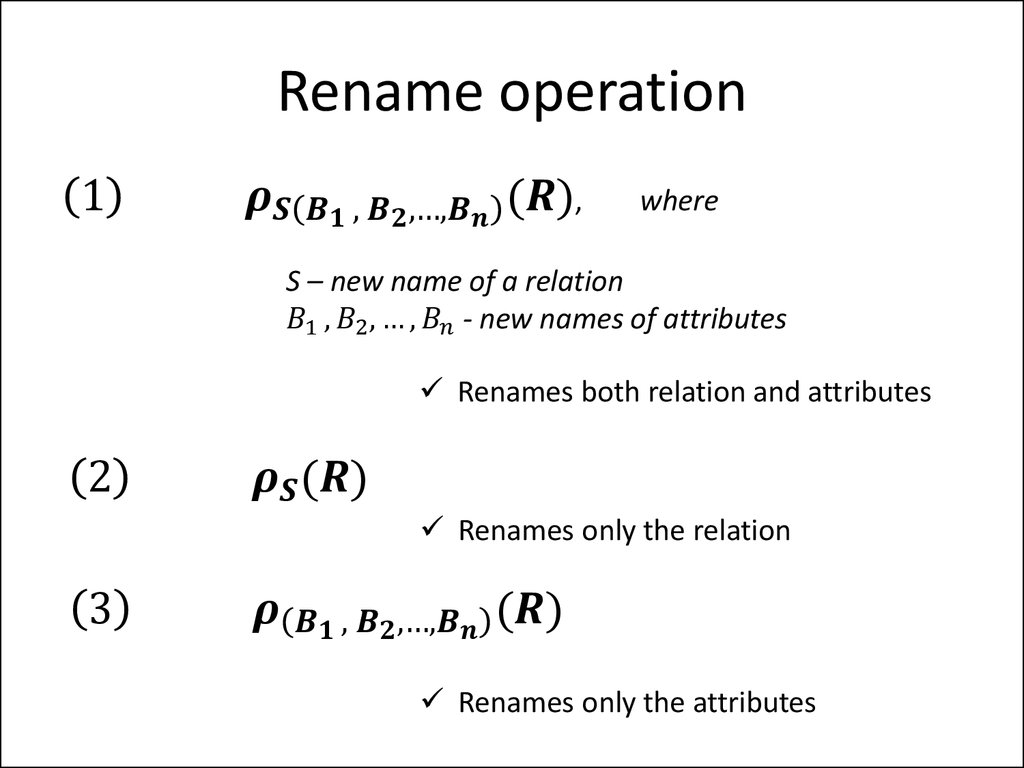 Rename operation
