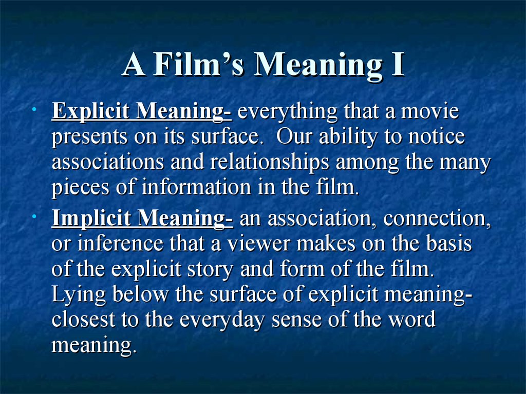 Thinking About Movies Theory And Meaning Online Presentation