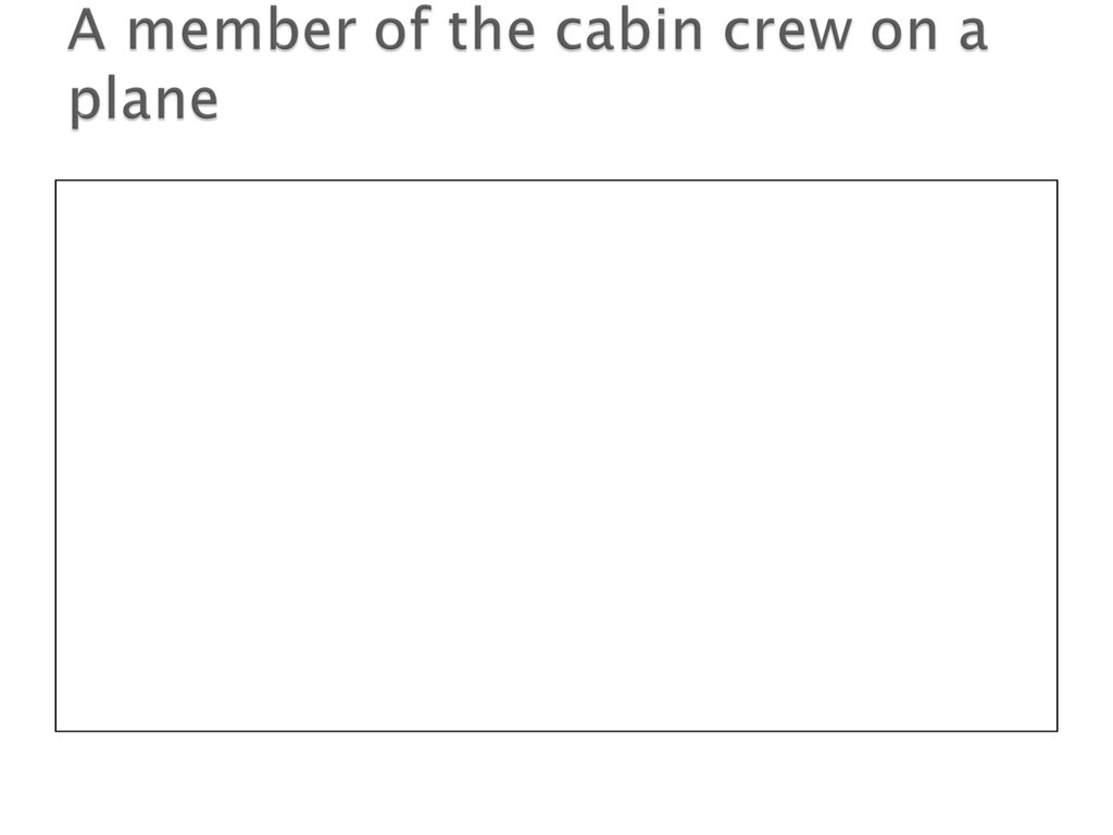 A member of the cabin crew on a plane