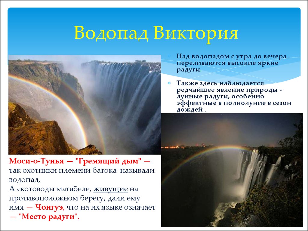 Водопад виктория презентация 4 класс окружающий мир