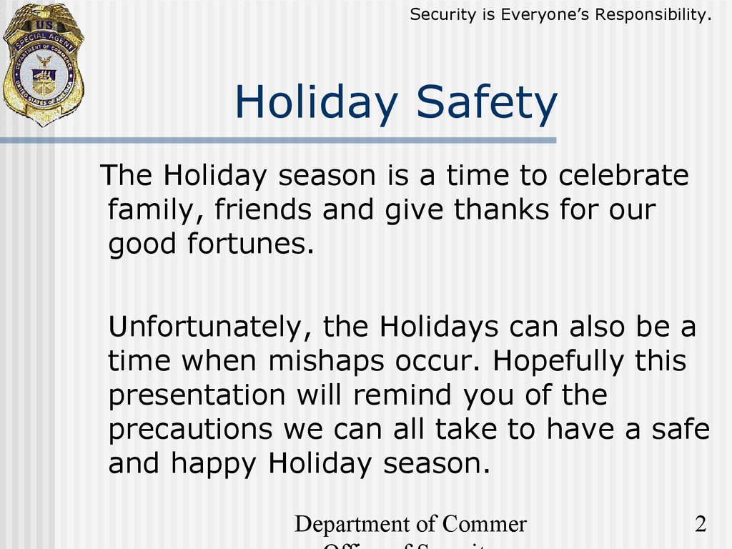 Holiday safety tips - презентация онлайн