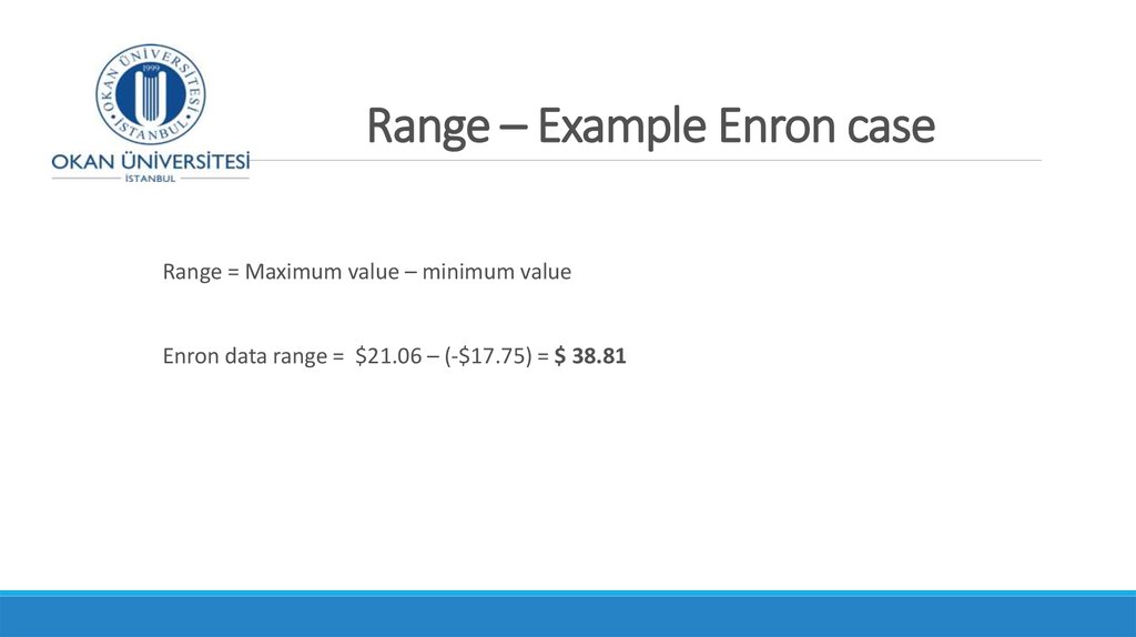 Range – Example Enron case
