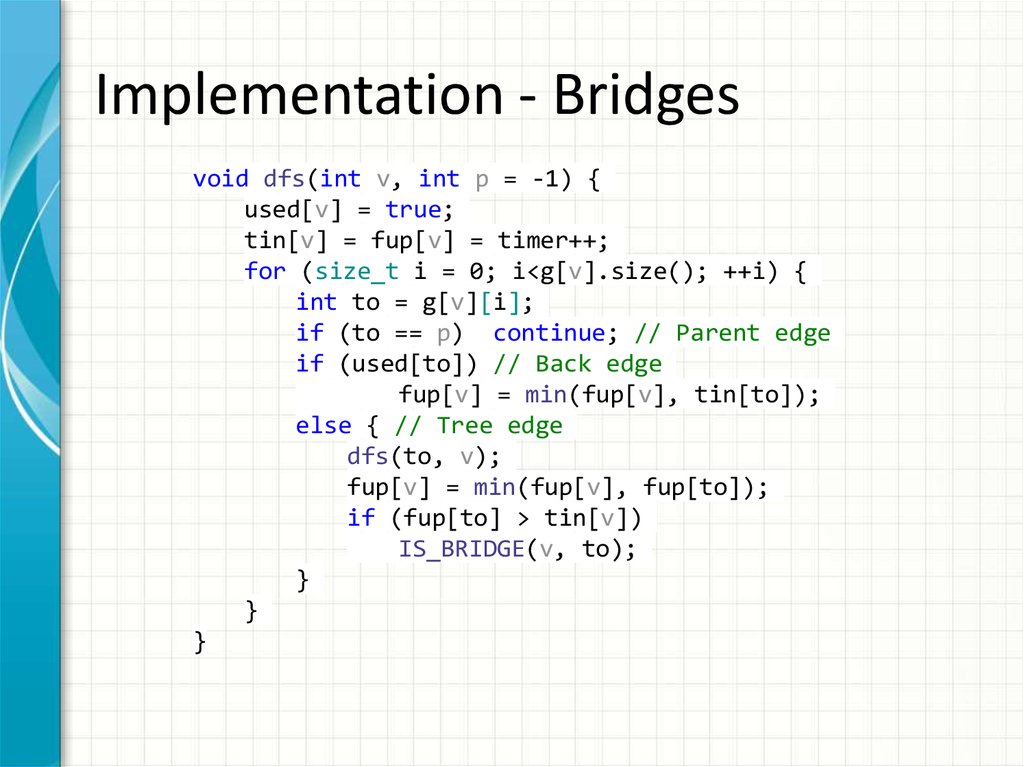 Implementation - Bridges