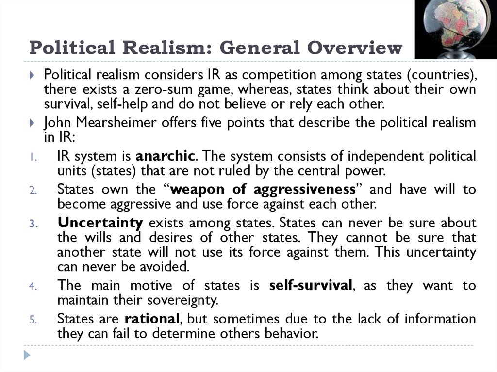 Theories Of Political Realism