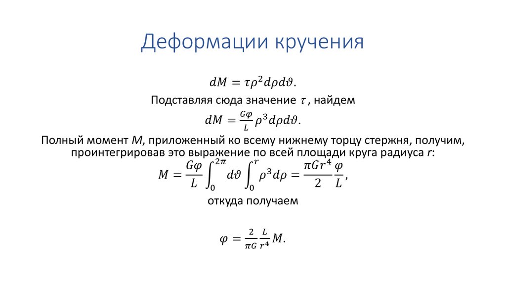 Деформации кручения